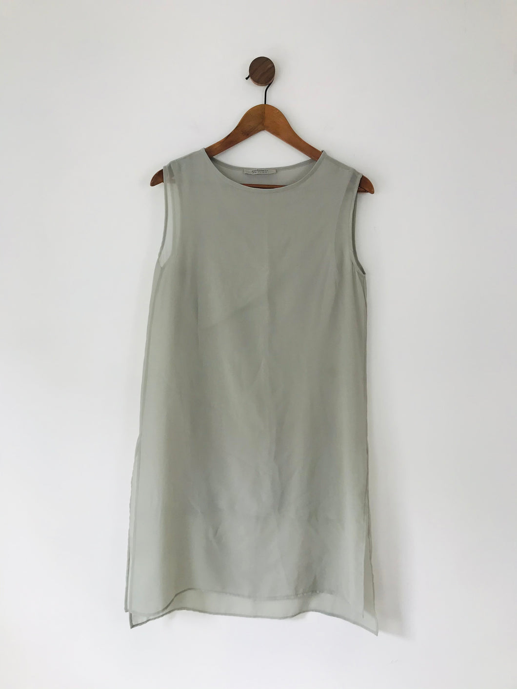 AllSaints Women’s Sleeveless Loose Fit Shift Dress | UK8 EU36 | Grey