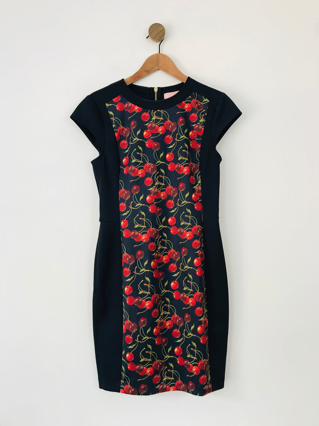 Ted Baker Women's Cherry Print Sheath Dress | 3 UK12 | Blue