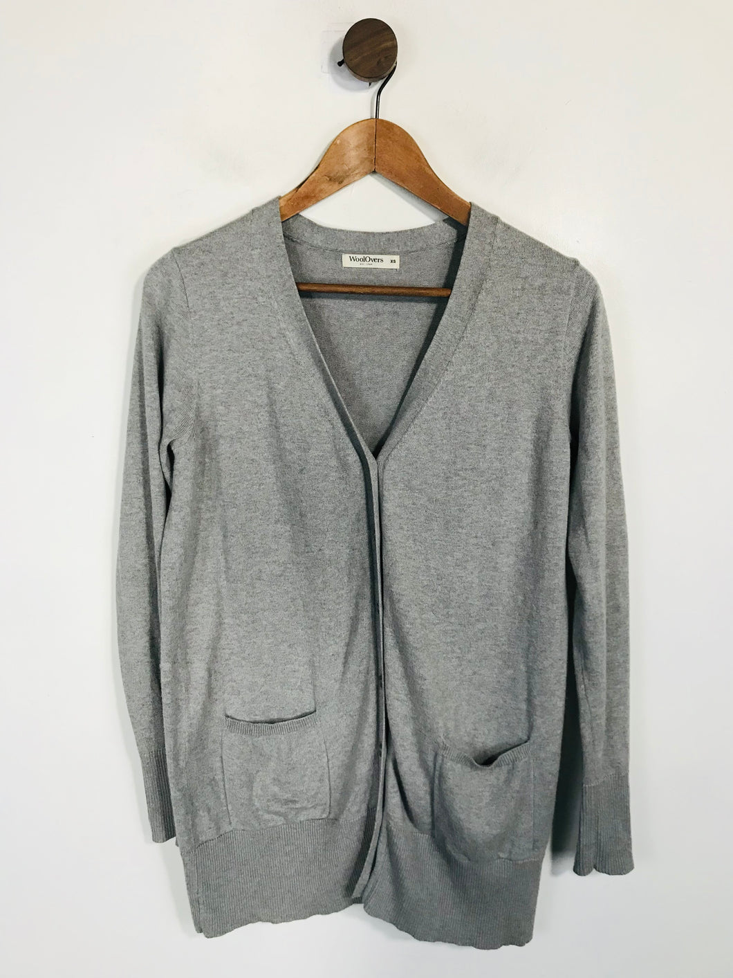 WoolOvers Women's Cotton Silk Cardigan | XS UK6-8 | Grey