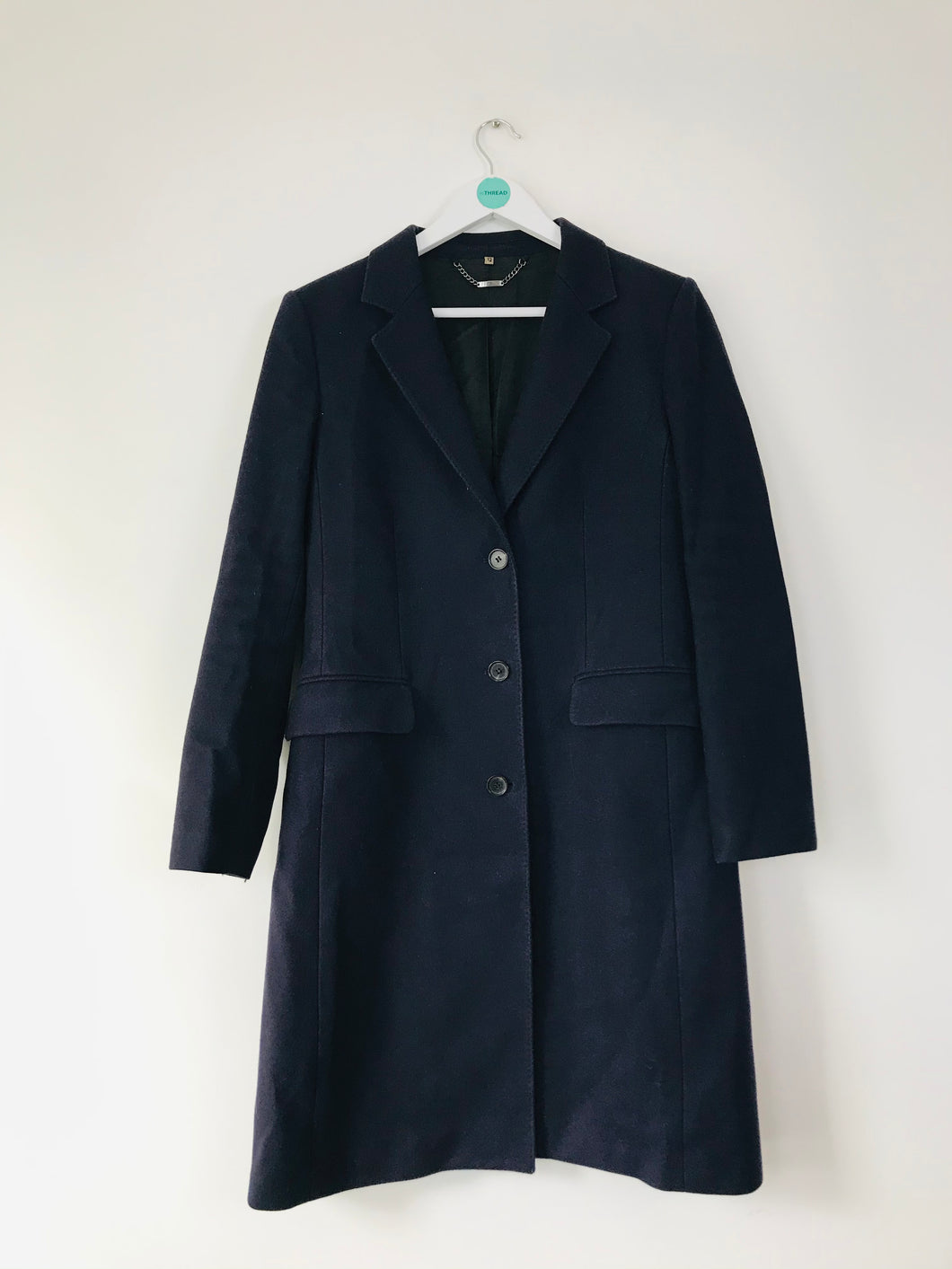 Jigsaw Women’s Wool Blend Pea Coat | UK12 | Navy