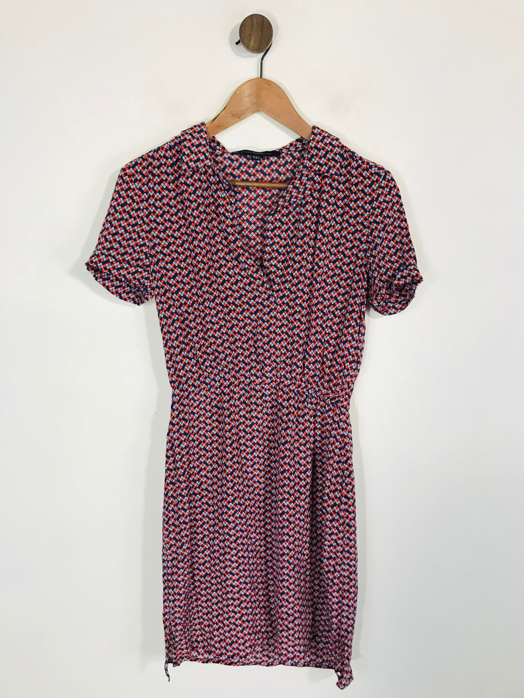 French Connection Women's Silk Check Gingham A-Line Dress | UK10 | Multicoloured