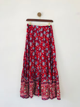 Load image into Gallery viewer, Mango Women&#39;s Floral Front Split Maxi Skirt | M UK10-12 | Red
