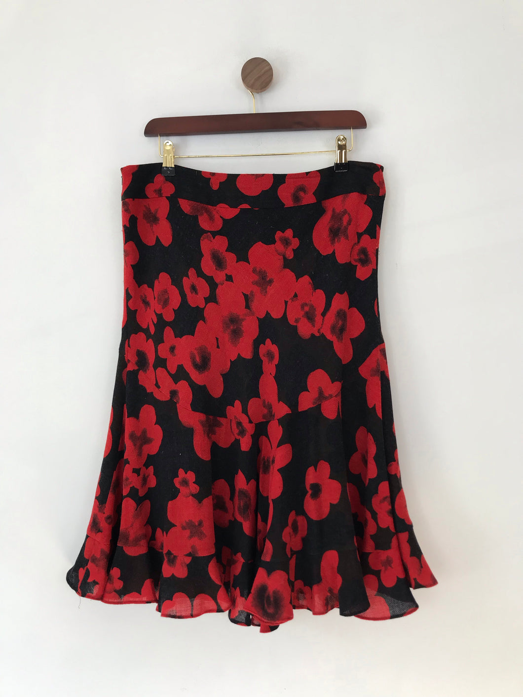 Fenn Wright Manson Women's Floral Frill A-Line Skirt | UK14 | Red