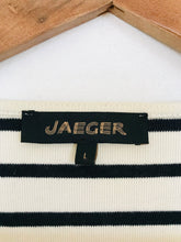 Load image into Gallery viewer, Jaeger Women&#39;s Striped Waterfall Jersey Blazer Jacket | L UK14 | White
