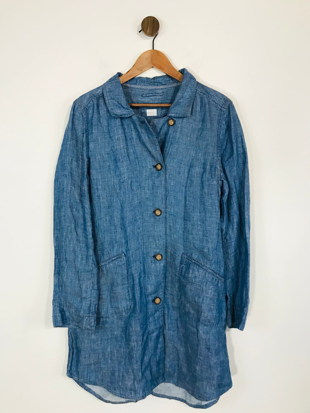Poetry Women's Linen Denim Look Shirt Dress | UK12 | Blue