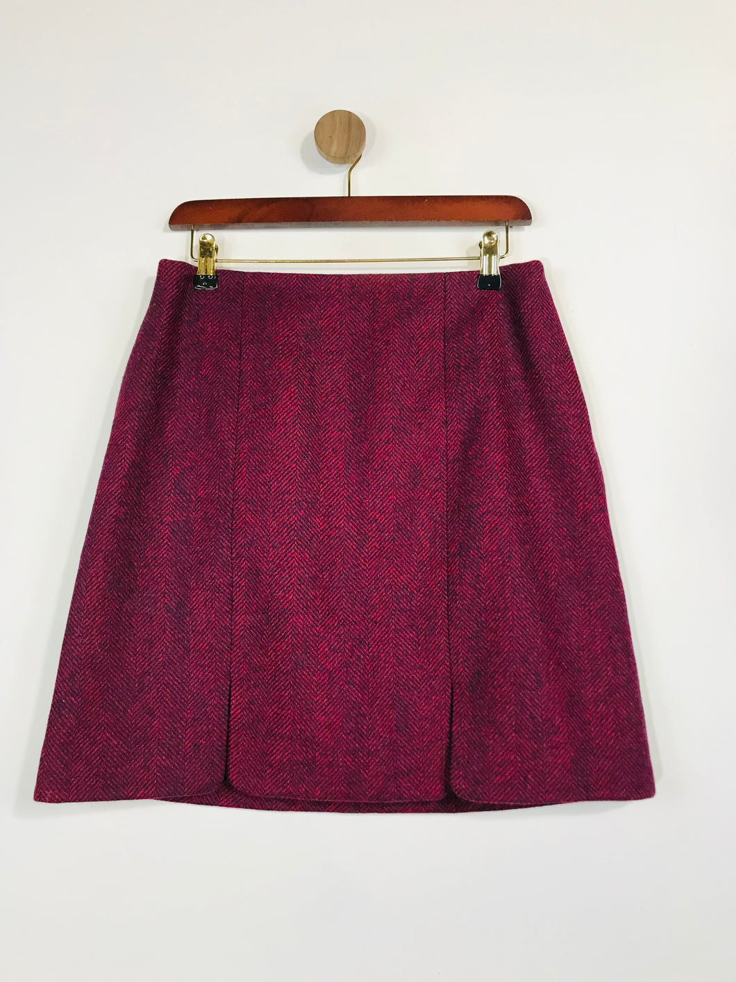 Boden Women's Tweed Wool Pencil Skirt | UK10 | Red