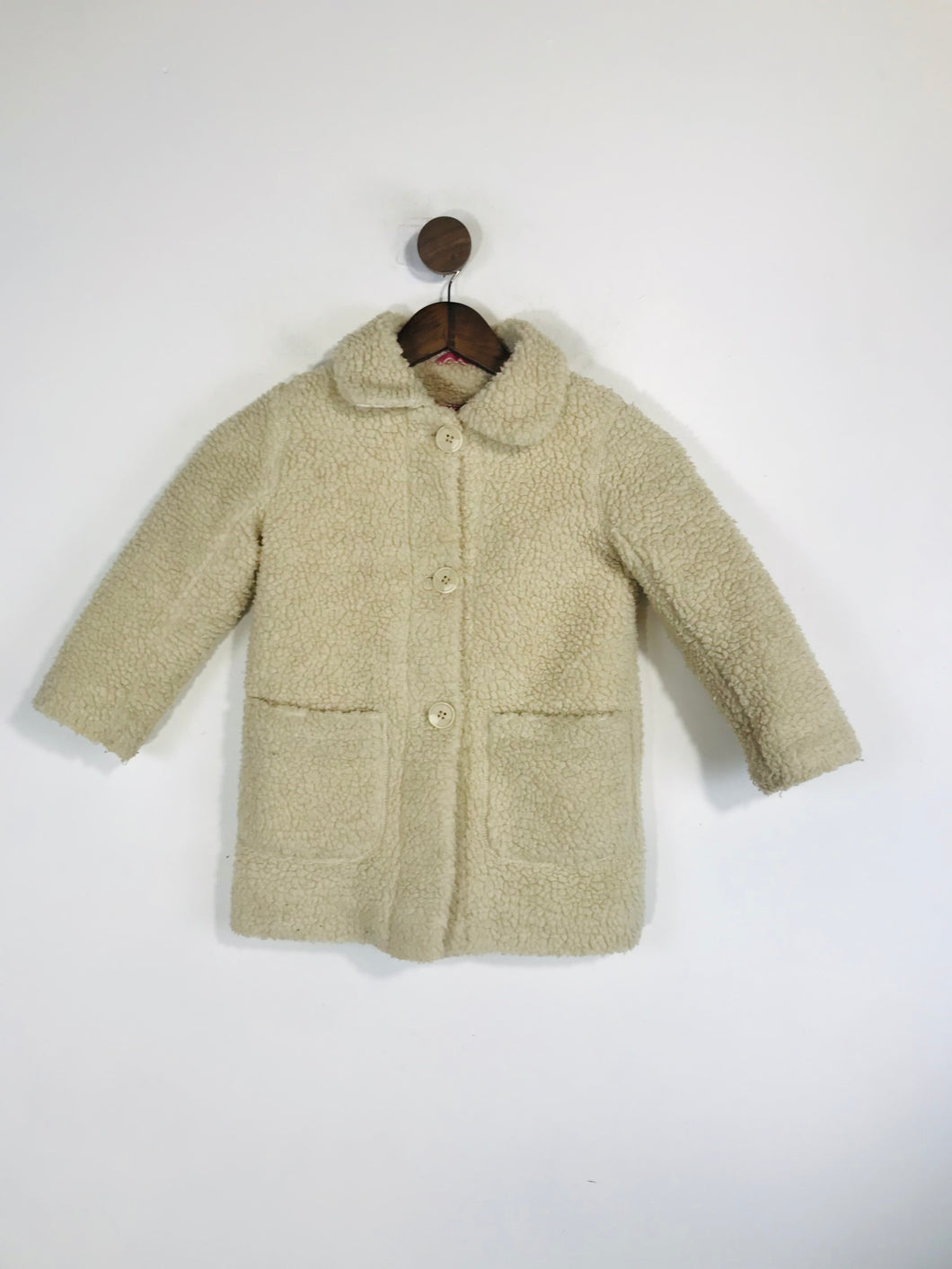 Boden Kid's Fleece Overcoat Coat | 4-5 Years 110cm | White