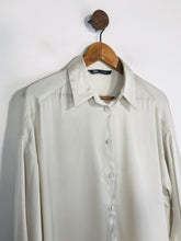 Load image into Gallery viewer, Zara Women&#39;s Satin Button-Up Blouse | XL UK16 | White
