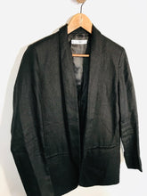 Load image into Gallery viewer, Mango Women&#39;s Linen Blazer Jacket | M UK10-12 | Black
