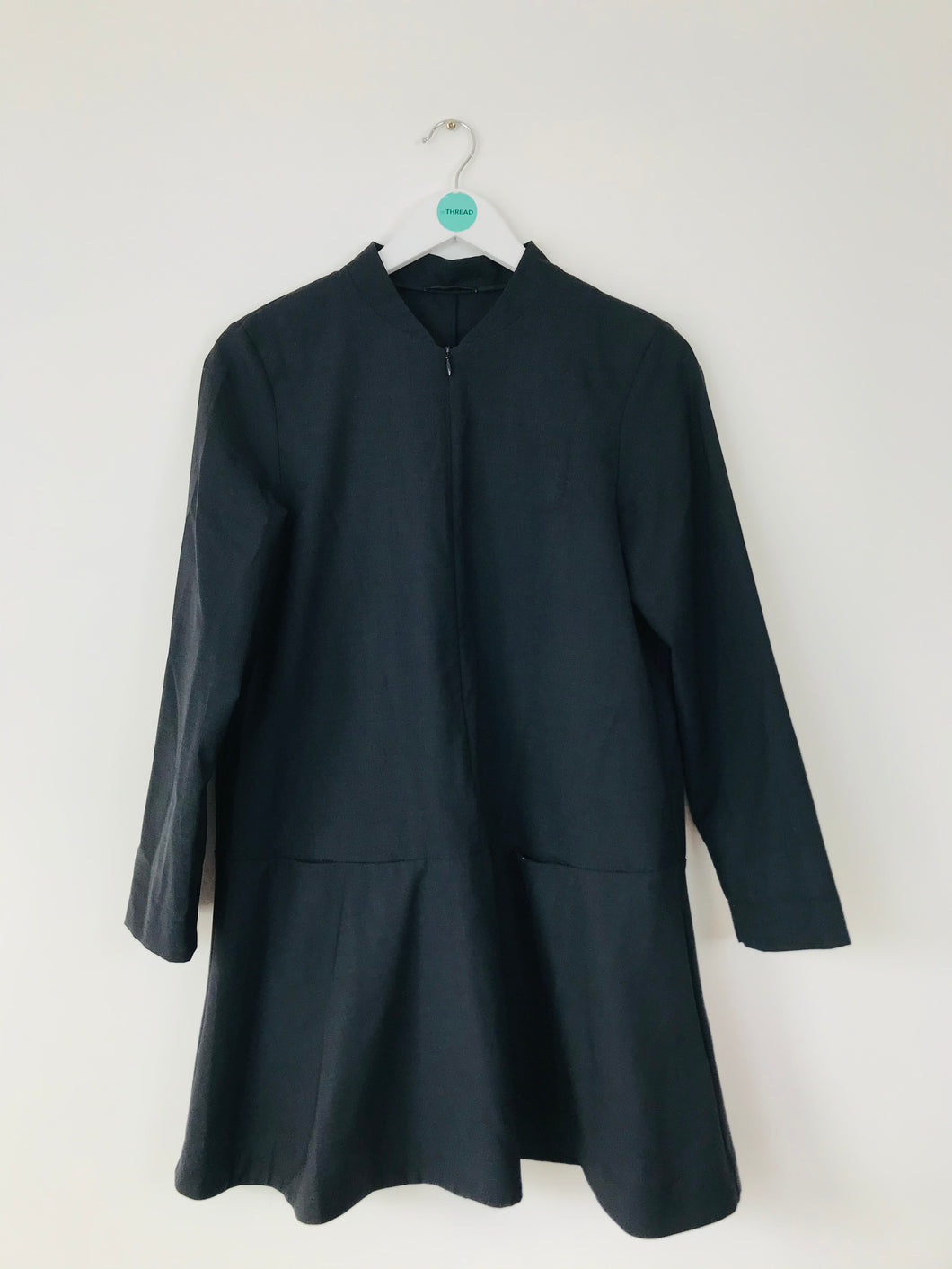 Cos Women’s Zip-up Long Sleeve A-Line Dress | 38 UK12 | Grey
