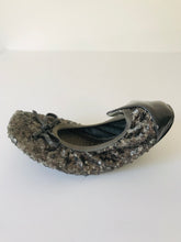 Load image into Gallery viewer, Dune Women&#39;s Sequin Ballet Shoes | 38 UK5 | Grey
