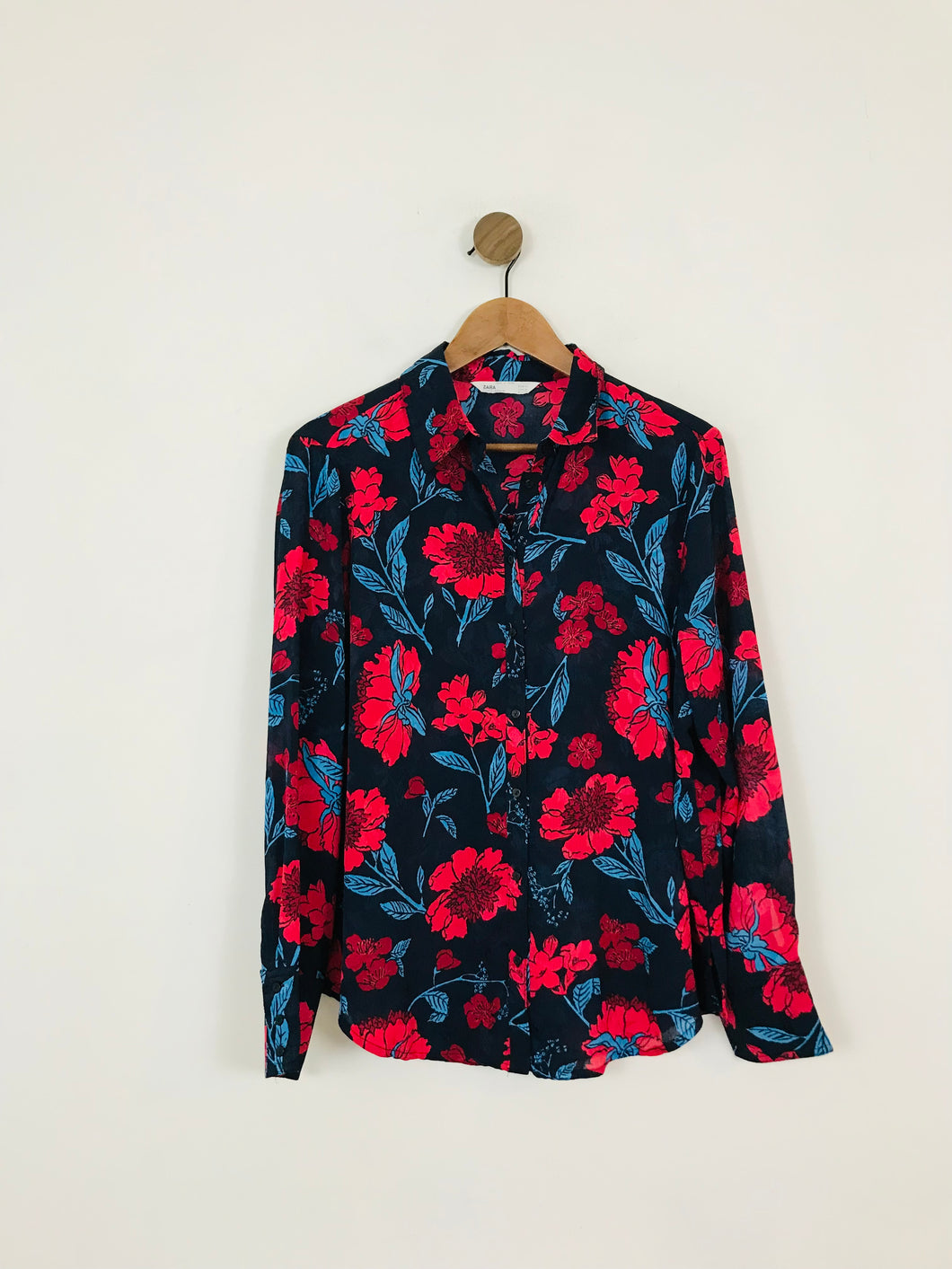 Zara Women's Floral Button-Up Shirt | XL UK16 | Multicolour