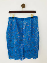 Load image into Gallery viewer, Fenn Wright Manson Women&#39;s Lace Pencil Skirt | UK14 | Blue
