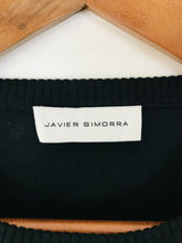 Load image into Gallery viewer, Javier Simorra Women’s Leather Shoulder Knit Jumper | UK10 | Black
