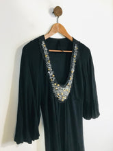 Load image into Gallery viewer, Poleci Women&#39;s Embellished A-Line Dress | M UK10-12 | Black
