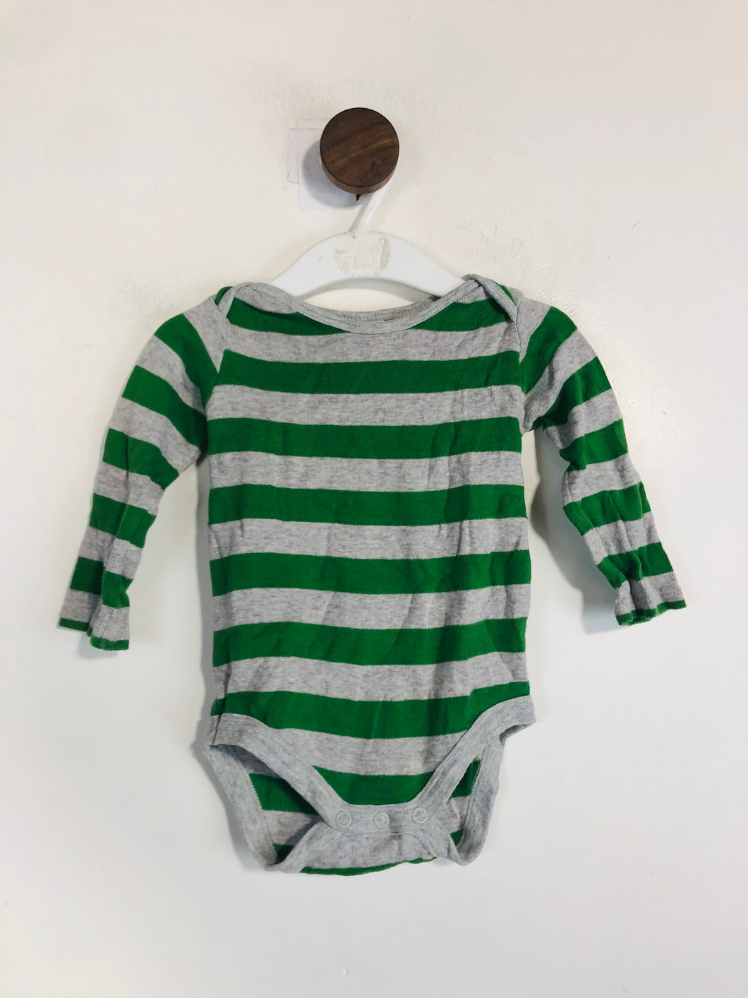 Baby Boden Kid's Striped Playsuit | 6-12 Months | Green