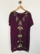 Load image into Gallery viewer, Biba Women&#39;s Boho Sequin Sheath Dress | UK16 | Purple
