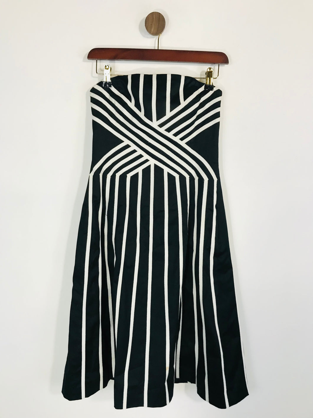 Coast Women's Striped Sleeveless A-Line Dress | UK10 | Black
