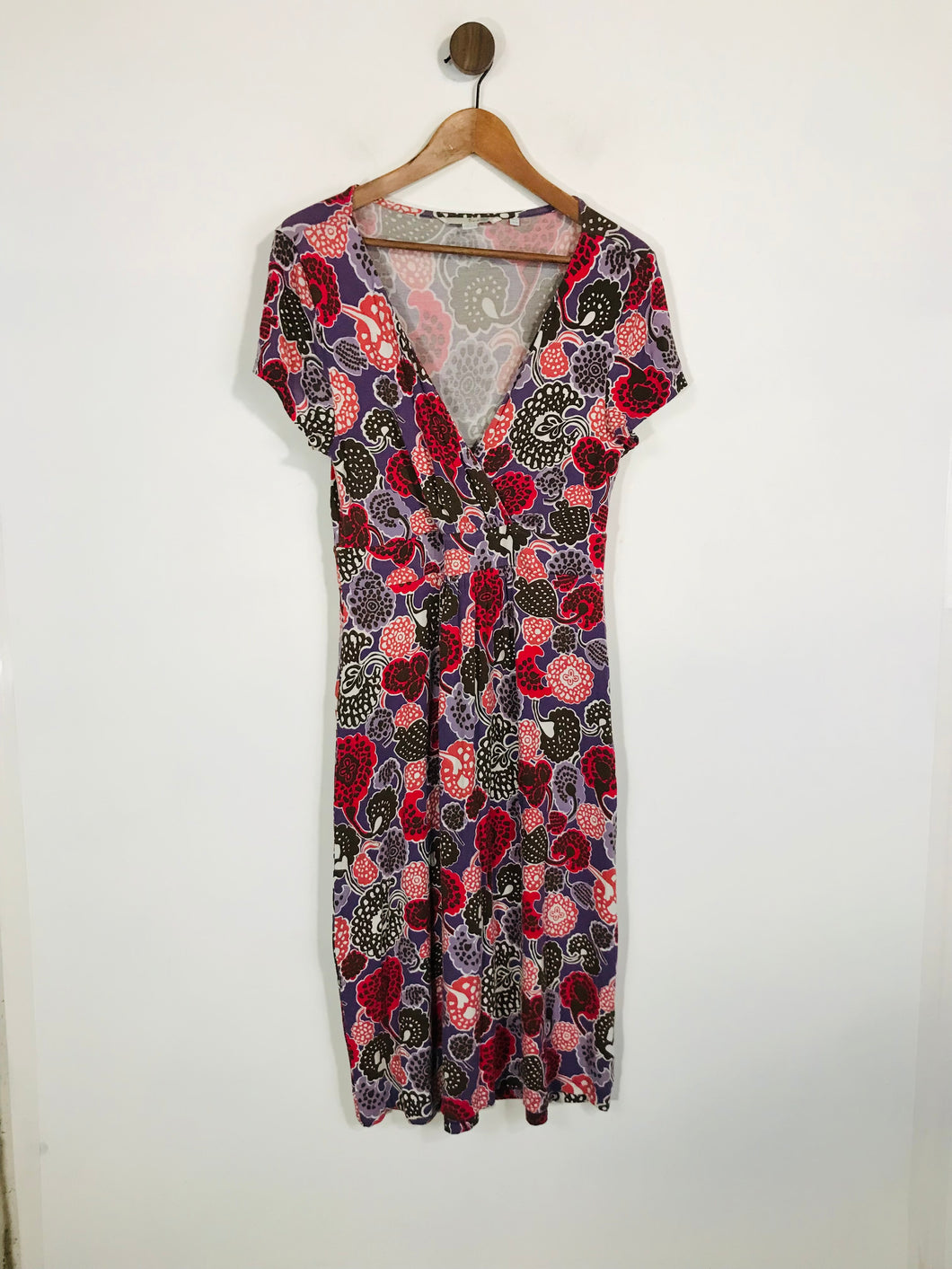 Boden Women's Floral Pleated Sheath Dress | UK12 | Multicoloured