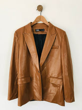 Load image into Gallery viewer, Zara Women&#39;s Faux Leather Blazer Jacket | M UK10-12 | Brown
