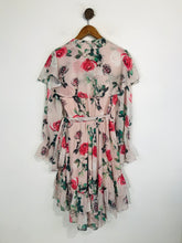 Load image into Gallery viewer, Forever Unique Women&#39;s Floral Ruffle Wrap Dress NWT | UK10 | Pink
