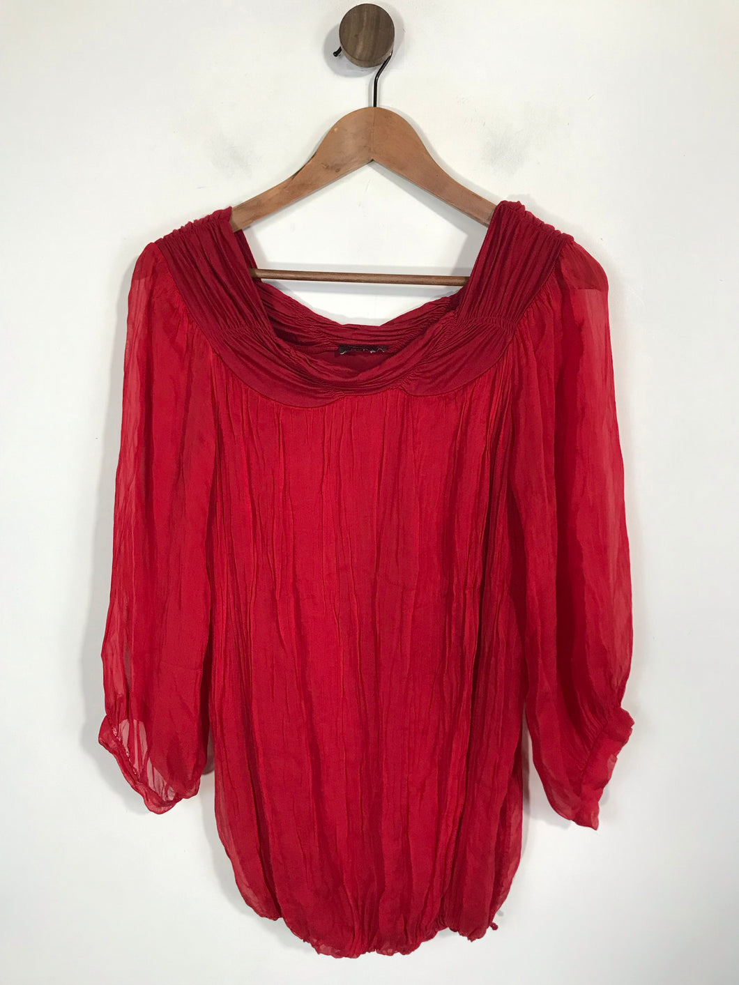 Phase Eight Women's Silk Ruched Blouse | L UK14 | Red