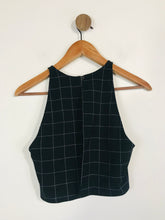 Load image into Gallery viewer, American Apparel Women&#39;s Check Open Back Blouse | XS UK6-8 | Black
