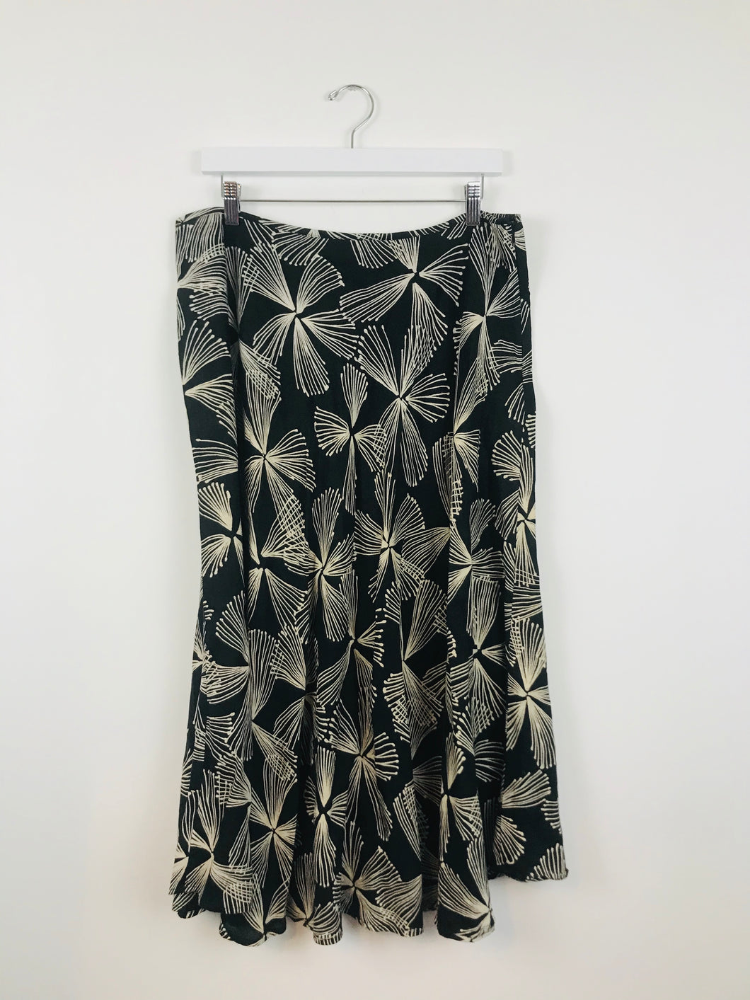 Hobbs Women’s A-line Midi Skirt | UK16 | Black Print