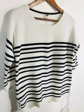 Load image into Gallery viewer, White Stuff Women&#39;s Wool Striped Jumper | UK10 | White
