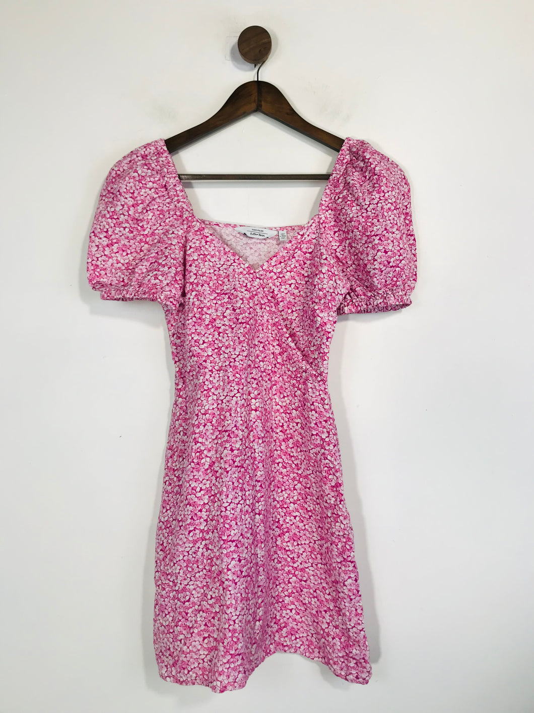 & Other Stories Women's Linen Floral Mini Dress | EU34 UK6 | Pink