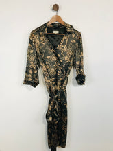 Load image into Gallery viewer, Karen Millen Women&#39;s Silk Floral Wrap Dress | UK12 | Green
