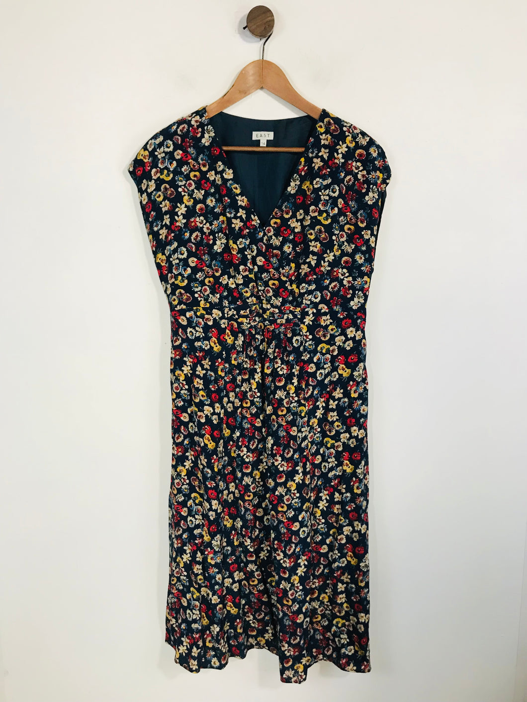 East Women's Floral Pleated A-Line Dress | UK14 | Multicoloured