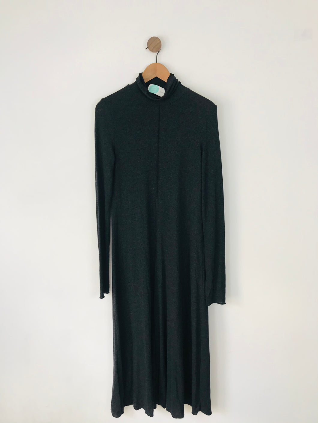Mango Women’s Long Sleeve Knit Turtleneck Maxi Dress NWT | M | Dark Grey