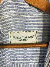 Load image into Gallery viewer, Haris Cotton Men&#39;s Linen Cotton Button-Up Shirt | L | Blue
