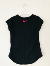 Load image into Gallery viewer, Nike Girl’s Graphic Sports Tee T-Shirt | 5-6 Years | Black Pink

