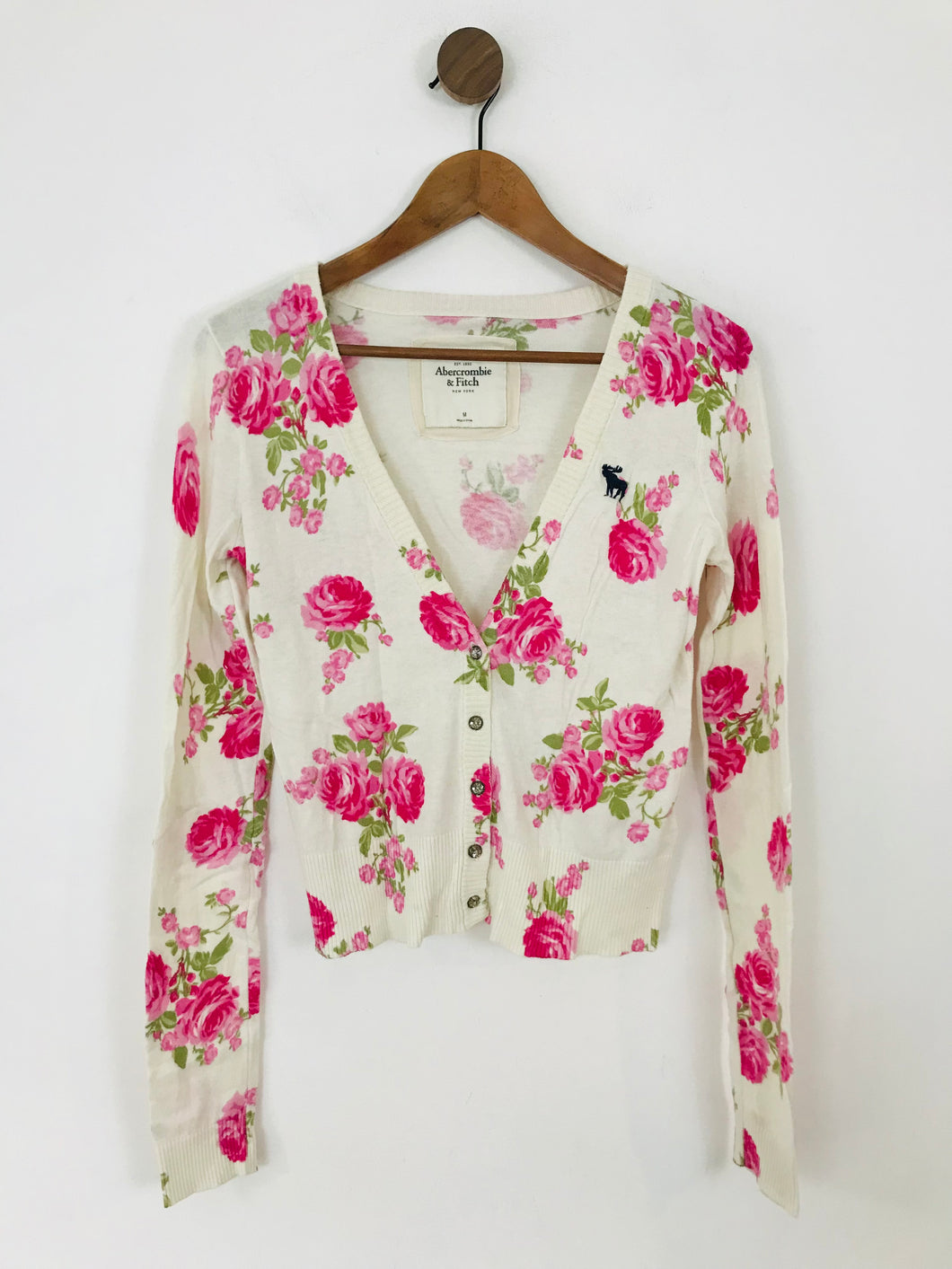 Abercrombie & Fitch Women's Floral Cardigan | M UK10 | White