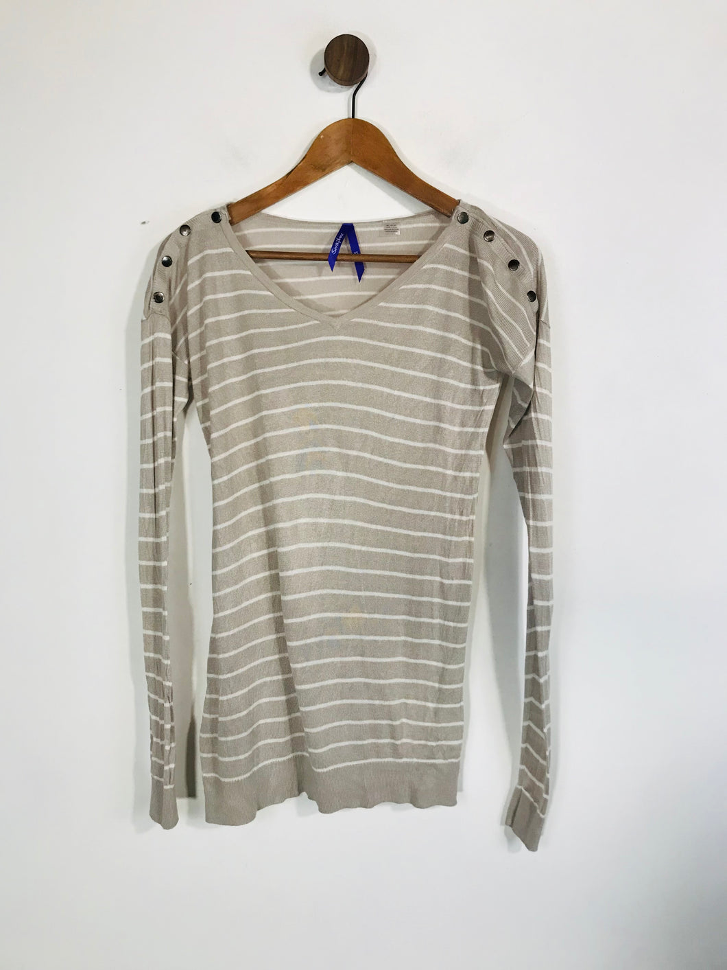 Seraphine Women's Striped T-Shirt | XS UK6-8 | Beige