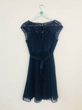 Load image into Gallery viewer, Coast Women’s Empire Line Lace A-line Dress | UK 12 | Blue
