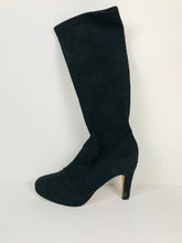 Load image into Gallery viewer, LK Bennett Women&#39;s Suede Heeled Boots | EU38 UK5 | Black
