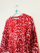 Load image into Gallery viewer, Oliver Bonas Women’s Leopard Print Jumper | UK10 | Red
