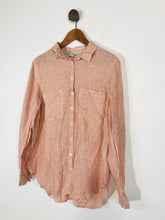 Load image into Gallery viewer, Boden Women&#39;s Linen Stripe Button-Up Shirt | UK14 | Orange
