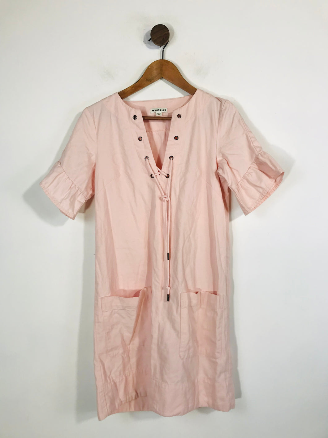 Whistles Women's Cotton Shift Shirt Dress | S UK8 | Pink
