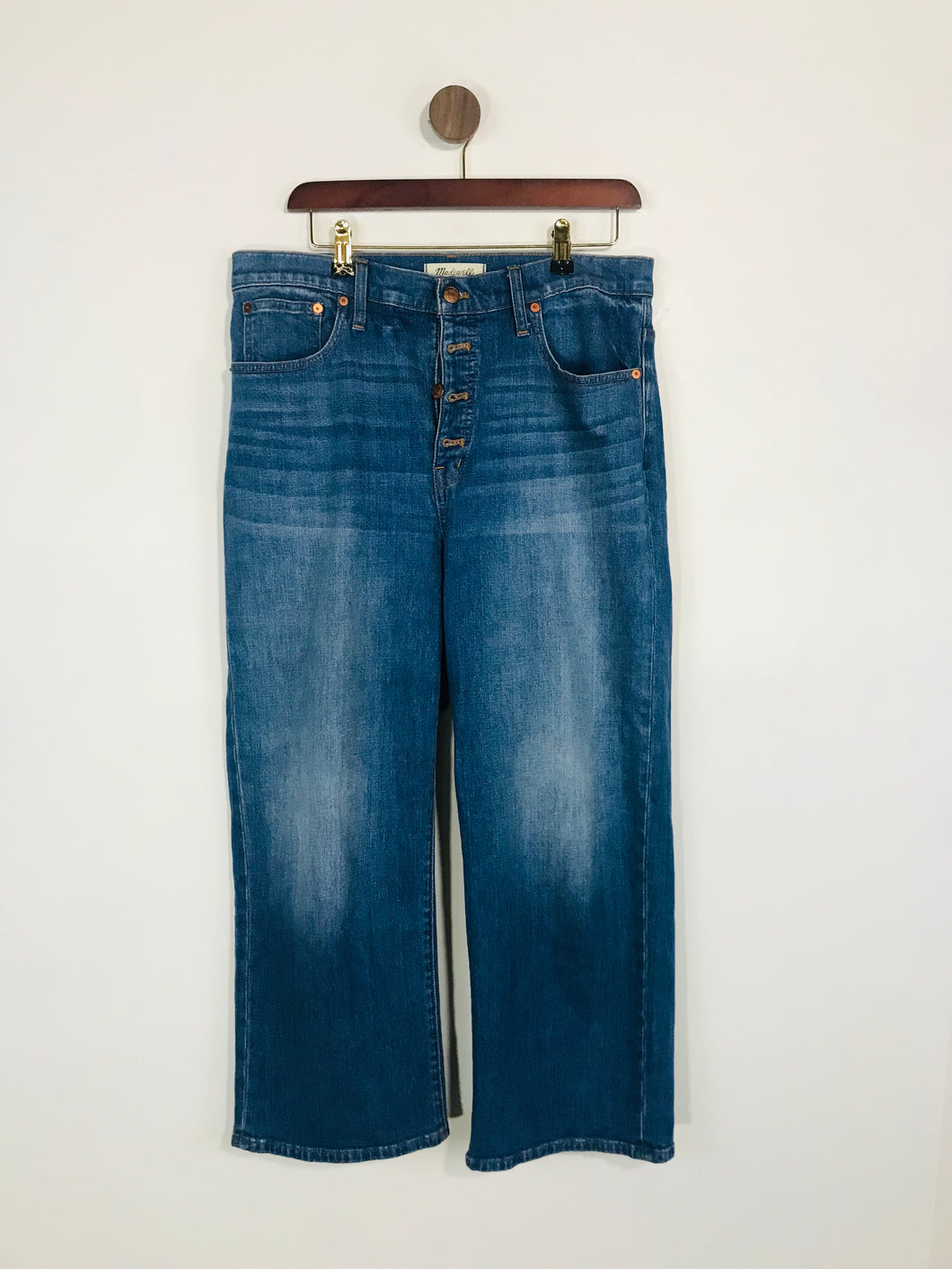 Madewell Women's Crop Slim Wide Leg Jeans | W31 UK12-14 | Blue