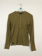 Load image into Gallery viewer, Ralph Lauren Womens Waffle Knit Long Sleeve T-shirt | UK 10 | Green
