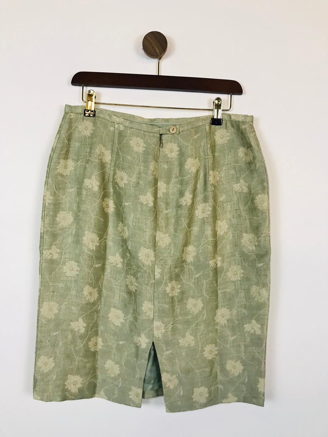 Luis Civit Women's Floral Pencil Skirt  | UK12 | Green