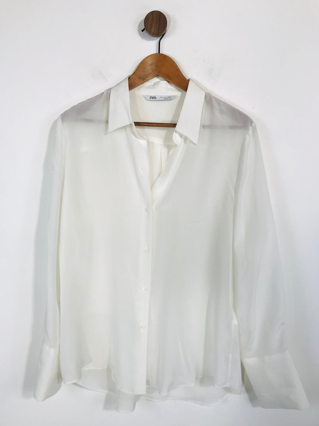 Zara Women's Silk Blouse | L UK14 | White