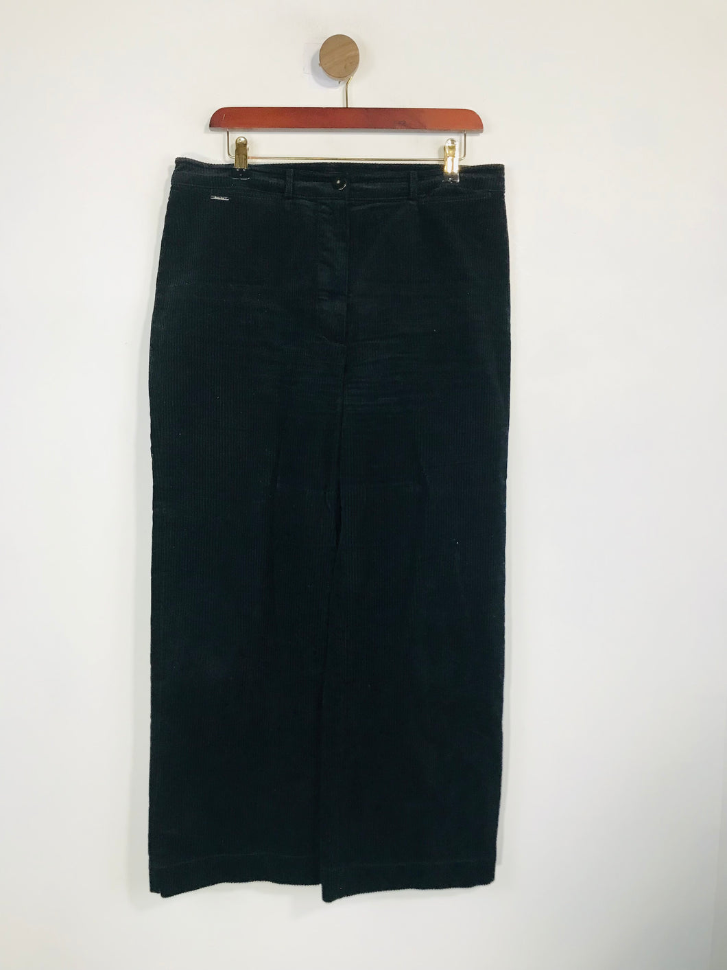 Massimo Dutti Women's Corduroy Culottes Trousers | EU42 UK14 | Black