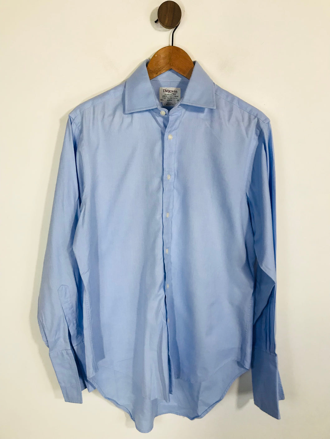 T M Lewin Men's Cotton Button-Up Shirt | 15.5 33 | Blue