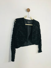 Load image into Gallery viewer, Debut Women&#39;s Floral Lace Mesh Blazer Jacket | UK8 | Black
