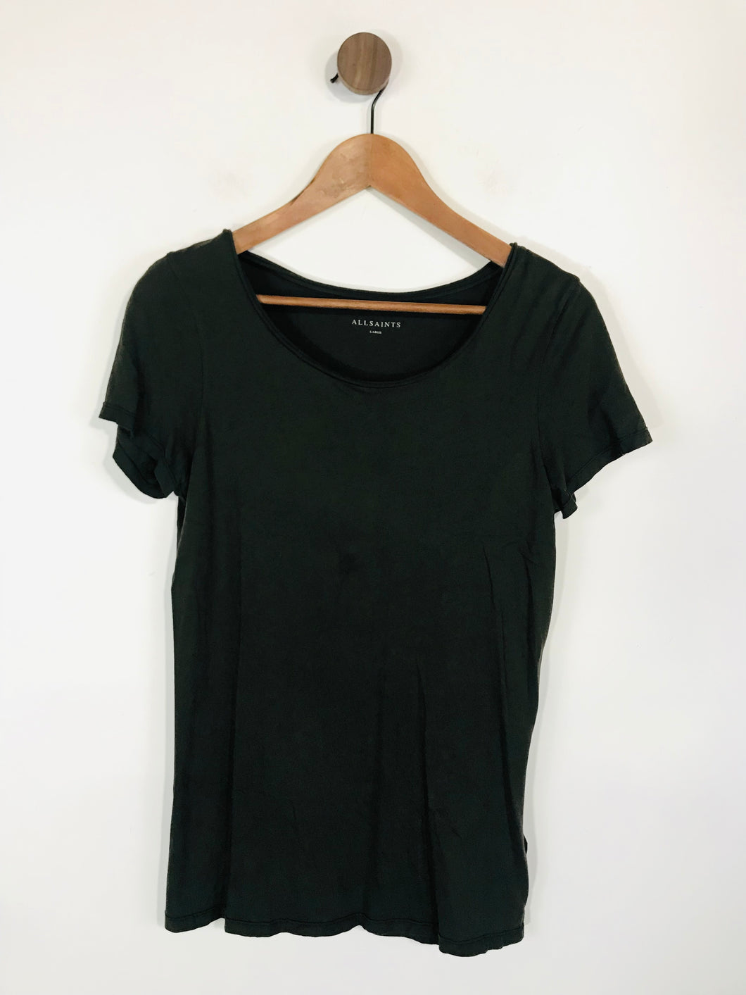 AllSaints Women's Scoop Neck T-Shirt | L UK14 | Green
